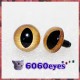 1 Pair  Hand Painted Brushed Gold Eyes Safety Eyes Plastic Eyes